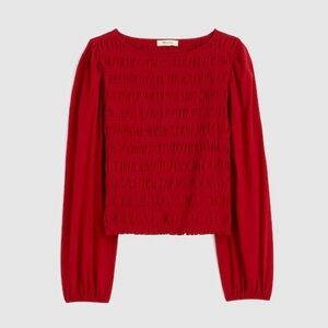 NWT Madewell Smocked Boatneck Top
